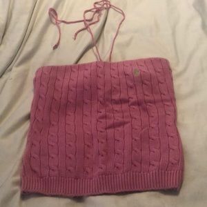 Polo pink crochet crop top